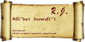 Rábel Juvenál névjegykártya